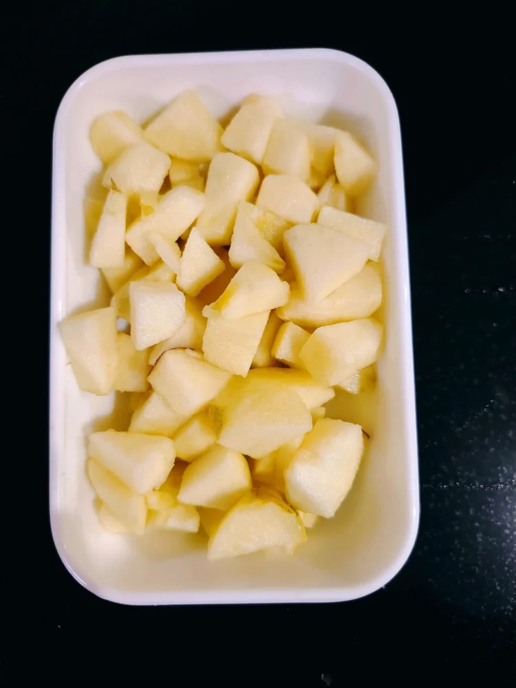 cubed apple creamy mixed salad